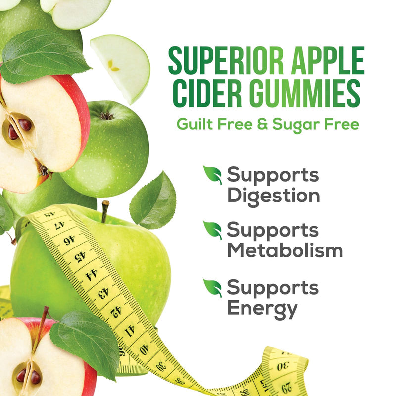 Apple Cider Vinegar Gummies Zero Sugar - Max Strength ACV Gummy Vitamins - Vitamin B12 & The Mother - Metabolism & Energy Support - Vegan Apple Cider Vinegar Gummy Supplement - Non-GMO - 120 Gummies 120 Count (Pack of 1)