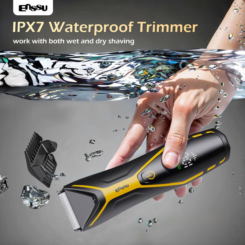 [Australia] - Body Hair Trimmer for Men Manscape Trimmer for Men, Electric Ball Shavers with Ceramic Blades & BLADELOCK™, Pubic Hair Groomer IPX7 Waterproof Wet or Dry Use for Groin/Legs/Chest 