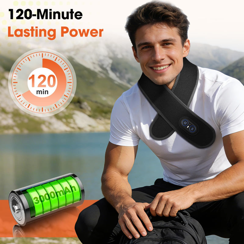Cordless Neck Heating Pad for Pain Relief,Electric Heated Neck Wrap,3000mAh Battery Heated Neck Brace,Rechargeable Neck Warmer