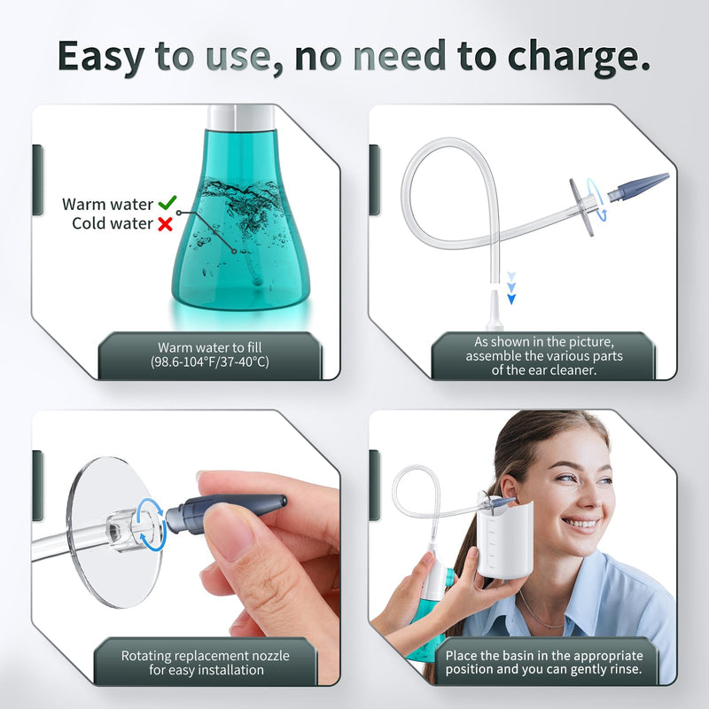 [Australia] - Ear Wax Removal, Ear Cleaner, Ear wax Removal Kit, Manual Ear Irrigation Flushing System, Ear Cleaning Kit, Safe and Effective to Clean Ear Built Up Wax Green 