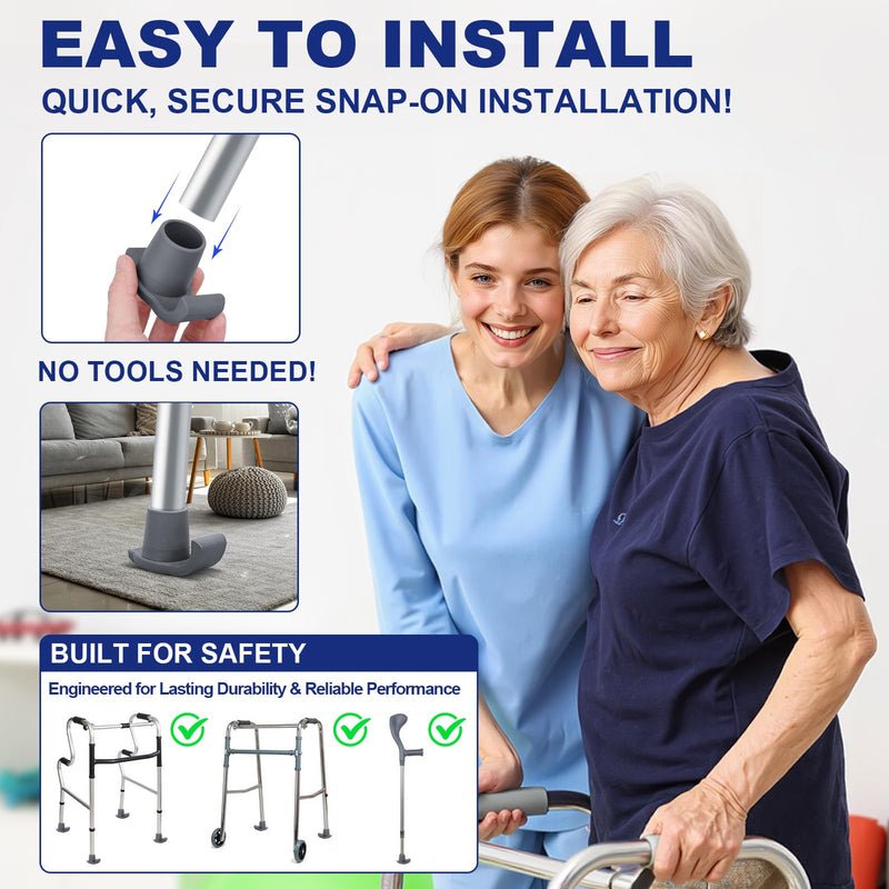 [Australia] - Walker Ski Glides, 4 Pack Durable Walker Ski Glides for Folding Walkers, Universal Fit Walker Accessories, Easy Fit Walker Glides for Smooth Mobility, Essential Mobility Aid for Walkers for Seniors 