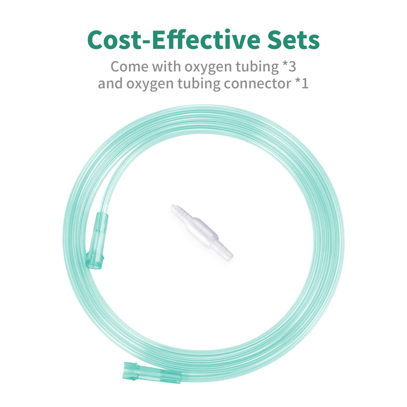 [Australia] - 7Ft Oxygen Tubing, Crush Resistant High Flow Oxygen Tubing, 3 Pack Green Oxygen Tubing, Non Kinking Oxygen Tubing with Oxygen Tubing Connector Green-7foot-3pack 