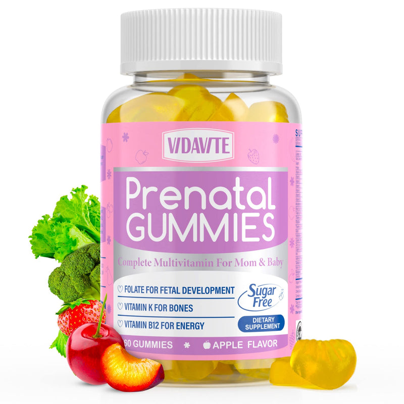 VIDAVITE Bundle of Sugar Free Prenatal Gummies + Sugar-Free Fruit and Veggie Gummies