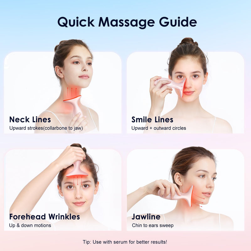 Facial & Neck Massager – Skin Firming, Lifting & Sculpting Tool | Portable LED Light Therapy for Face & Neck Care
