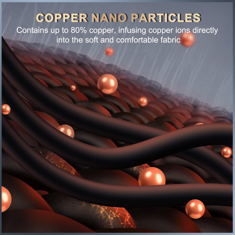 [Australia] - Long Copper Compression Arthritis Gloves for Women & Men, Medical Arm & Hand Compression Gloves, Fingerless Pressuse Gloves, Hand Support Sleeves for Carpal Tunnel, Lymphedema, Hand Pain, Edema Black Large 