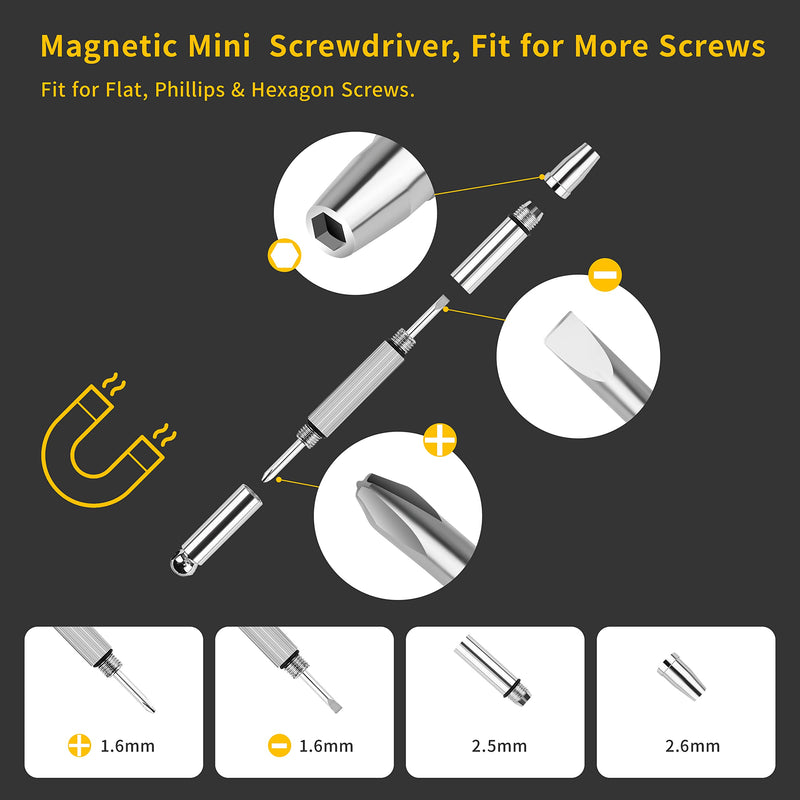 [Australia] - Eyeglass Nose Pads, 24 Pairs of Screw-in Glasses Nose Pads, Upgraded Magnetic Eyeglass Repair Kit with Precision Precision Screwdriver Set, Screws, Tweezer for Travel, Birthday Gift, Christmas 