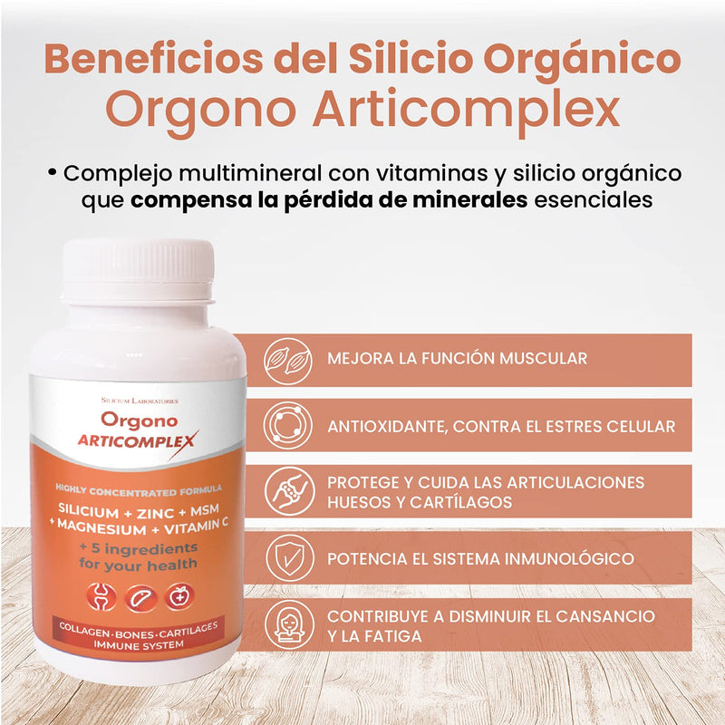 Articomplex. Silica with Vitamins and Minerals that compensate for the Loss of Essential Minerals Strengthens Joints, Bones, and Cartilage and boosts the Immune System. 100 Capsules.
