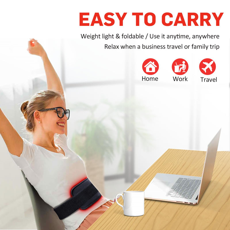 [Australia] - Red Light Therapy Belt, Infrared Light Therapy for Body, Wearable Wrap with Timer for Back Shoulder Waist Muscle Pain Relief, Improve Joint Inflammation, Red Light Therapy for Body L 
