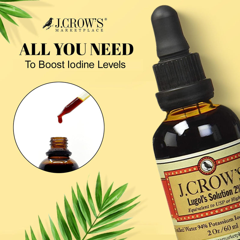 [Australia] - J.CROW'S¬Æ Lugol's Solution of Iodine 2% 2 oz (1 Bottle) ‚Äì Premium Iodine & Potassium Iodide Liquid, Gluten &, Alcohol-Free Natural Brine Extract, No Expiration Unflavored 2 Fl Oz (Pack of 1) 
