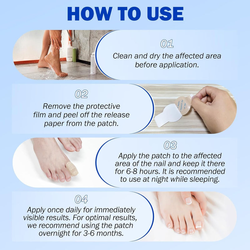Nail Patches, Nail Patches for Toenails, Nail Treatment Patches Extra Strength, Extra Strong 8-Hour Repair Nail Plasters, Overnight Toe Nail Care Repair for Damaged Nails 4.04 Ounce (Pack of 1)
