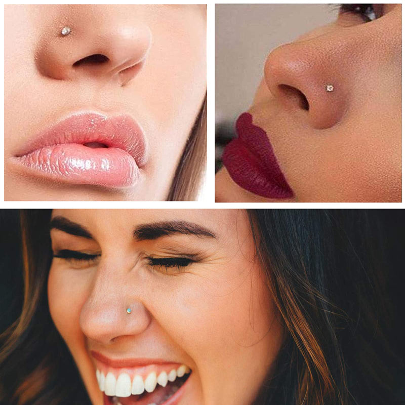 [Australia] - 3 Pack Nose Piercing Kit, Disposable Safety Self Nose Piercing Gun with 10 Piece Nose Rings Studs, Home Nose Percinging Kit Gun Tools 