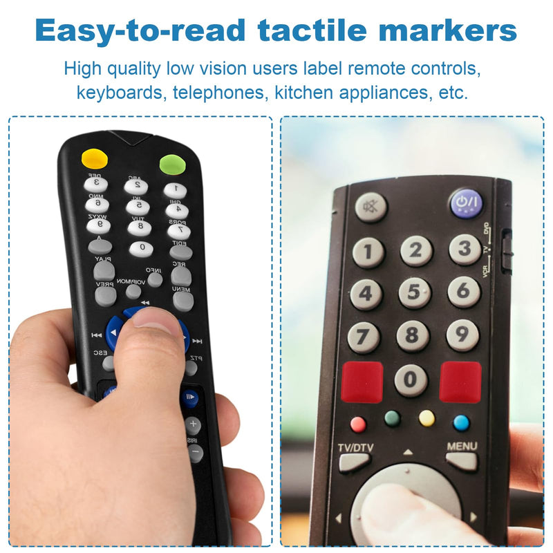 203Pcs Bump Dots for Visually Impaired, Multiple Sizes Braille Stickers Tactile Stickers Low Vision Aids Raised Tactile Dots for Blind, Elderly