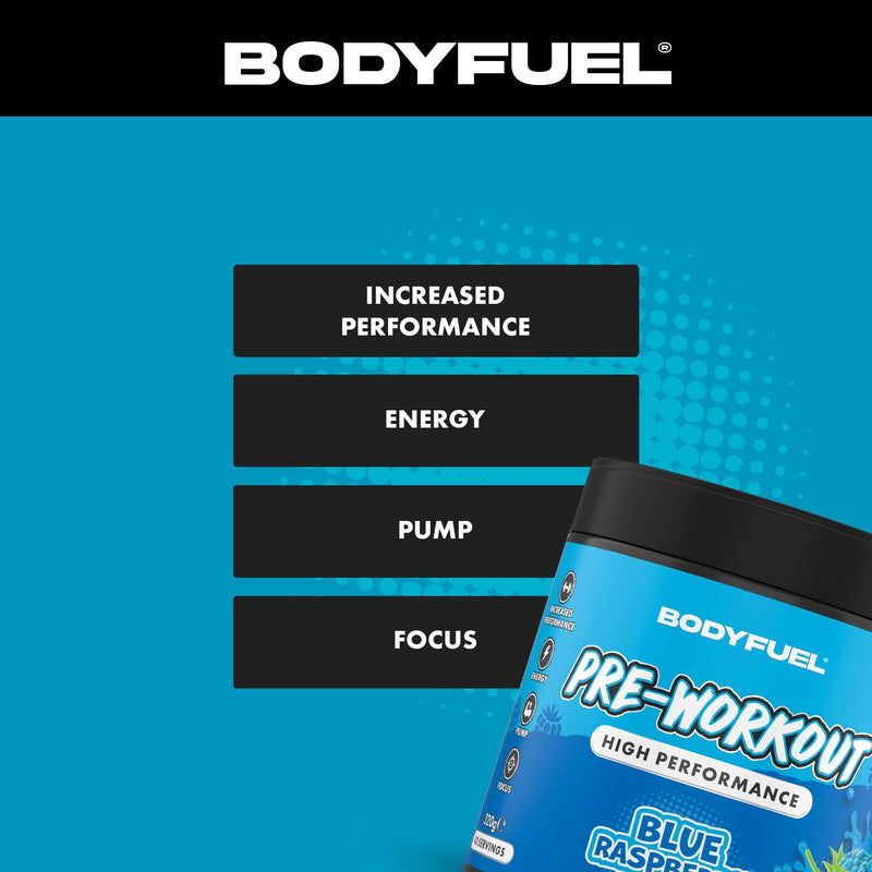 Applied Nutrition BodyFuel Pre-Workout Powder - Energy, Strength & Endurance Booster with Creatine, Citrulline & Beta-Alanine Sugar-Free Pre-Workout (320g - 40 Servings) (Blue Raspberry) Blue Raspberry