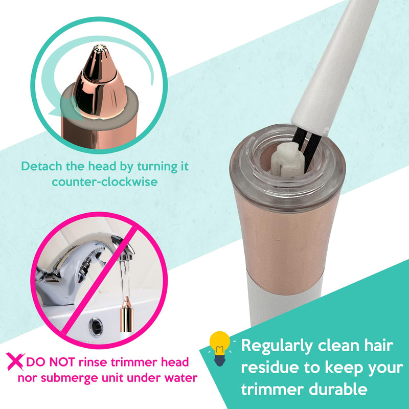 2 in 1 Eyebrow and Facial Hair Remover for Women Painless Flawless Electric Razor Epilator Trimmer Shaver with 18K Gold-Plated, USB Rechargeable, 360° LED for Eyebrow and Face Hair Removal Combo 2 in 1 Crystal White