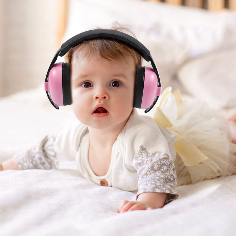 [Australia] - PandaEar Baby Ear Protection Noise Cancelling HeadPhones Ages 0-3 Years | Infant Hearing Protection Earmuffs -Pink Pink 