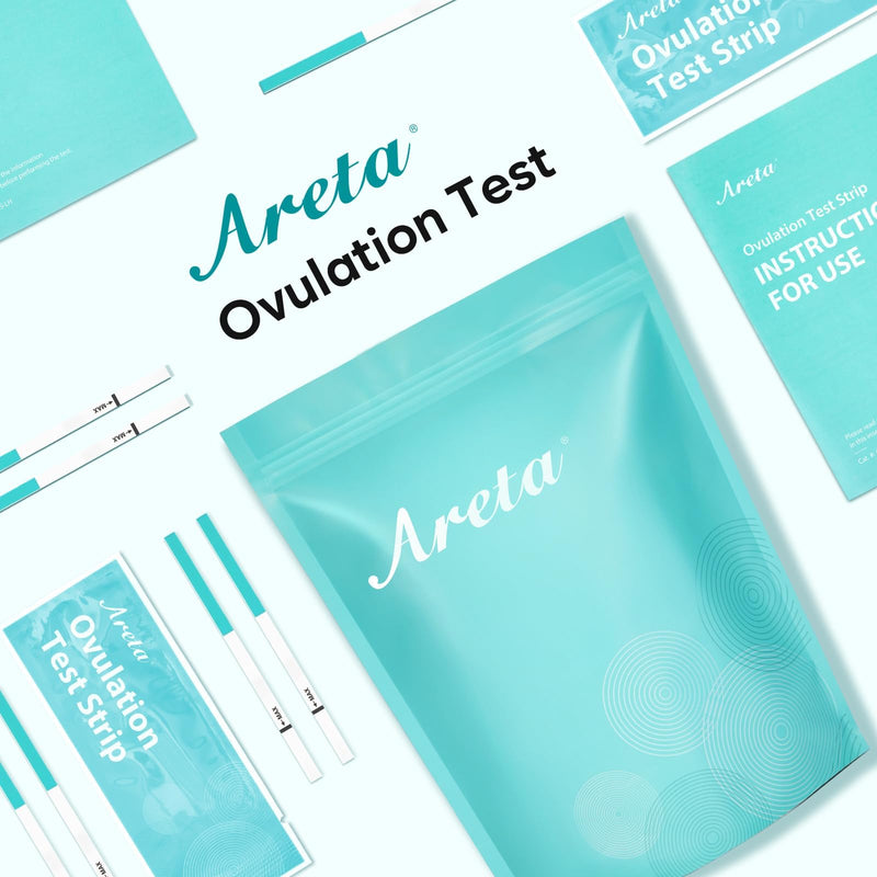 Areta Ovulation Test Strips Kit: 30 LH Fertility Tests for Women | Fast & Convenient Ovulation Predictor Kit Blue, Expiration Date 11/21/2026