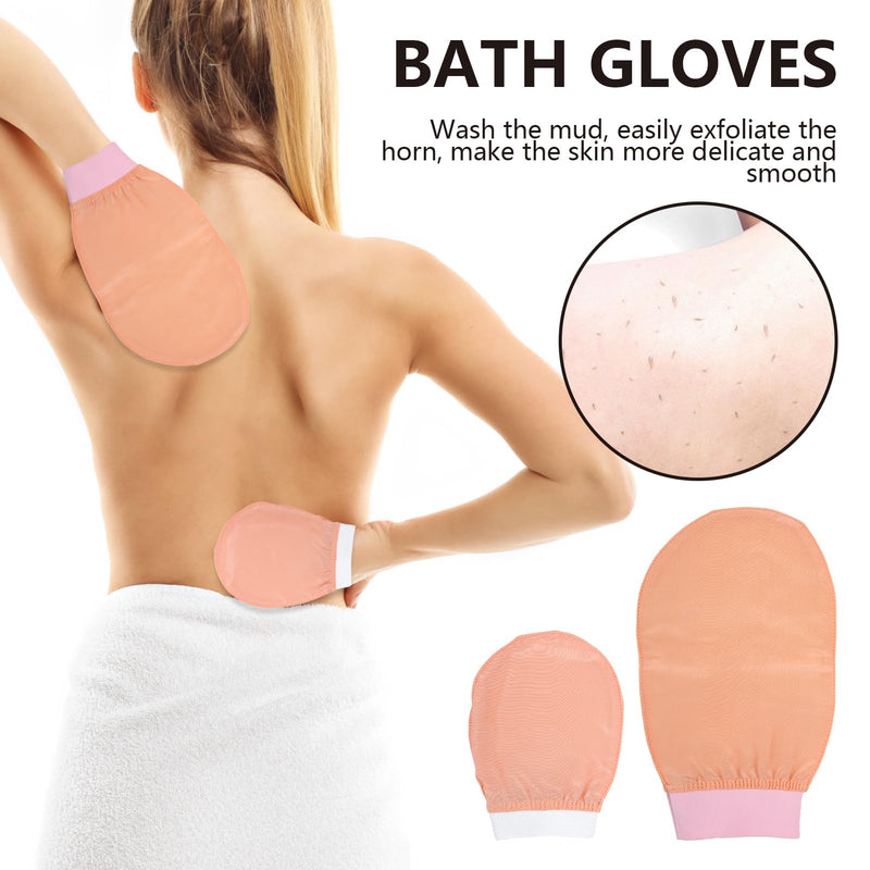[Australia] - SRLWMYI Silk Exfoliating Glove 3 in 1, Satin Hair Tie, 100% Natural Exfoliating Glove Body Removes Dead Skin, Ingrown Hairs, Impurities Beautify Your Skin in Seconds! 