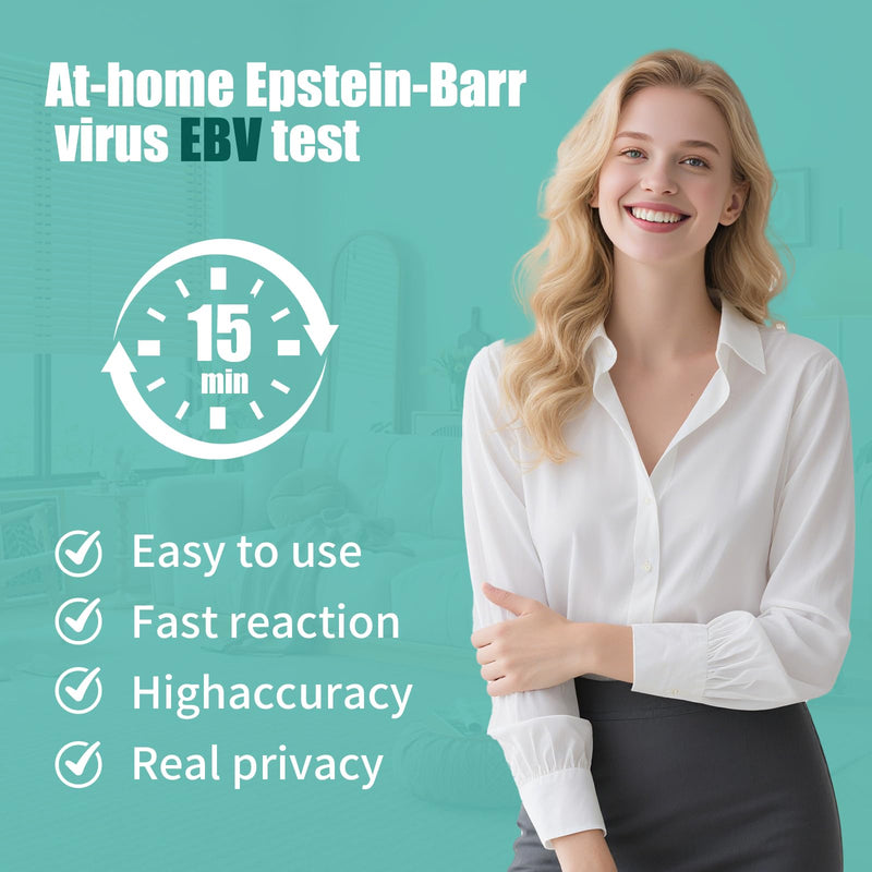 Epstein Barr (EBV) Test at-Home Testing，Highly Accurate, Easy to Read and use. Against The Epstein-Barr Virus’s VCA and EBNA，Quick Results Within 15 Minutes.