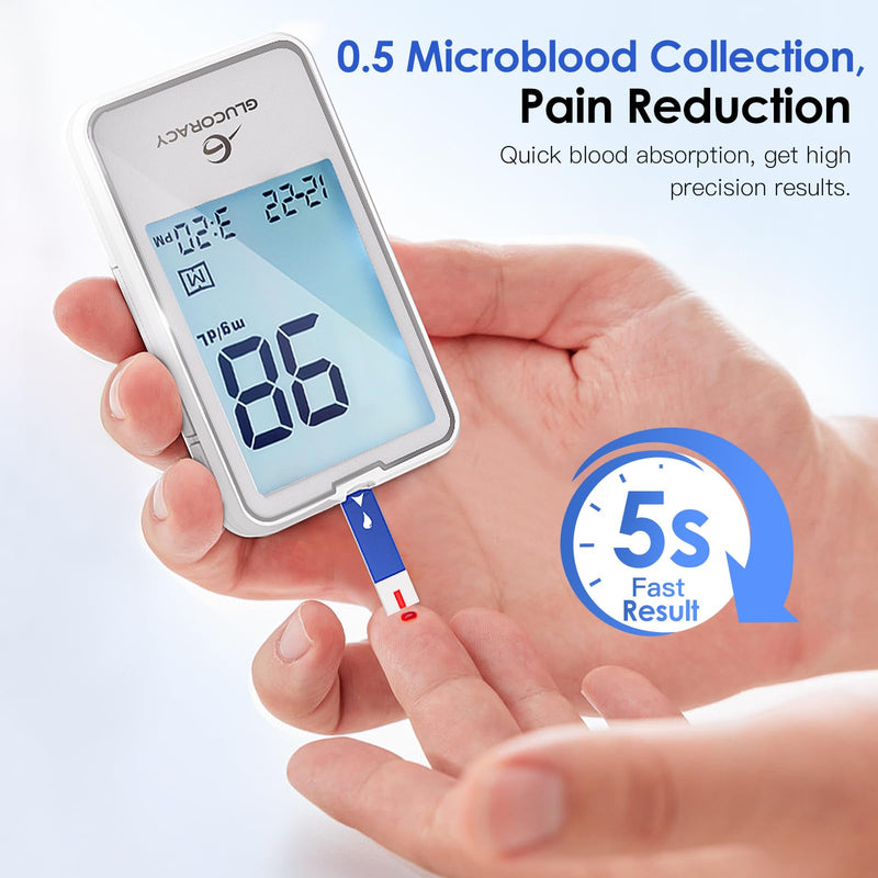 [Australia] - 300 Counts Blood Glucose Test Strips, Only Works with Glucoracy G-425-2 Blood Sugar Monitor, Self Diabetes Blood Glucose Home Monitoring, 6 Vials 50 Pieces Per Vial 1 Count (Pack of 300) 