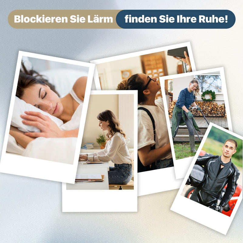 [Australia] - Naiicute ear plugs for sleep, 2 pairs, hearing protection ear plugs against snoring, ear plugs, noise reduction, noise canceling, silicone sleep ear plugs for sleeping, working, traveling, adults, children, 12+, black and gold 