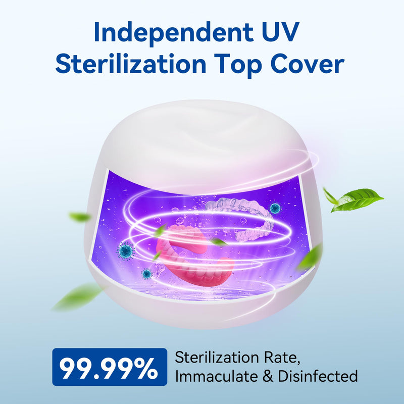 [Australia] - Ultrasonic Retainer Cleaner,48KHz Retainer Cleaner Machine, 220ML Capacity - Denture Cleaner for Mouth Guards, Aligners, Night Guard, Braces, Jewelry & Daily Oral Care White 