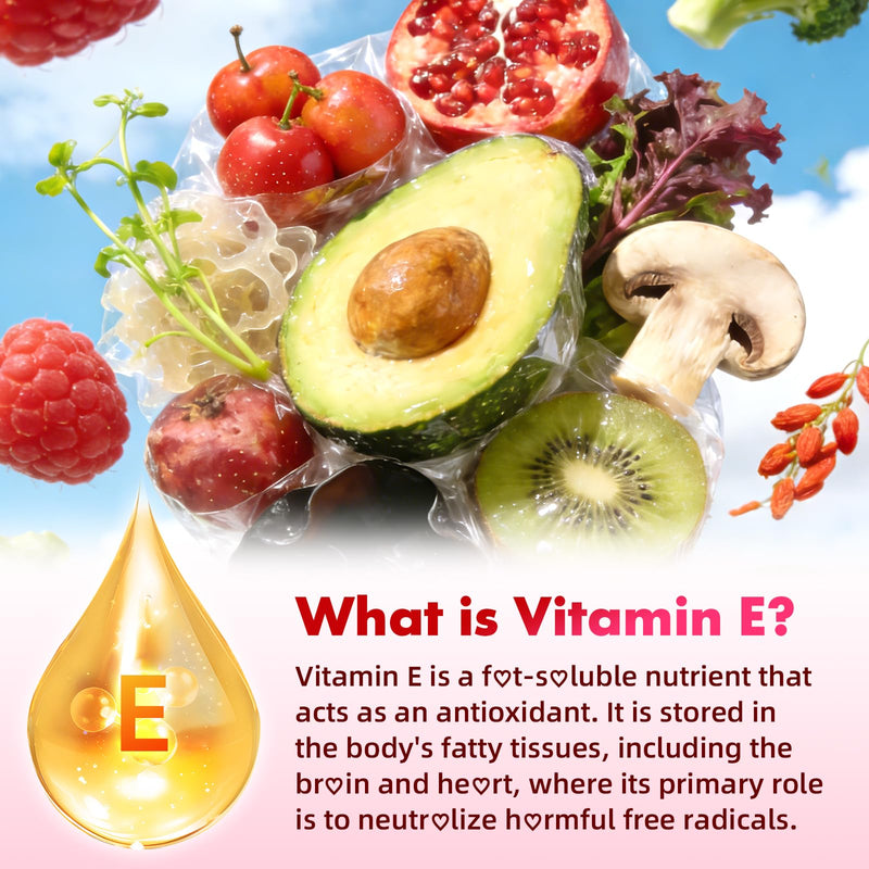 Vitamin E Gummies, 180 mg (400 IU) dl-Alpha, Daily Skin Support, 60 Count | Sugar-Free, Vegan, Non-GMO, Raspberry Flavor 60 Count (Pack of 1)