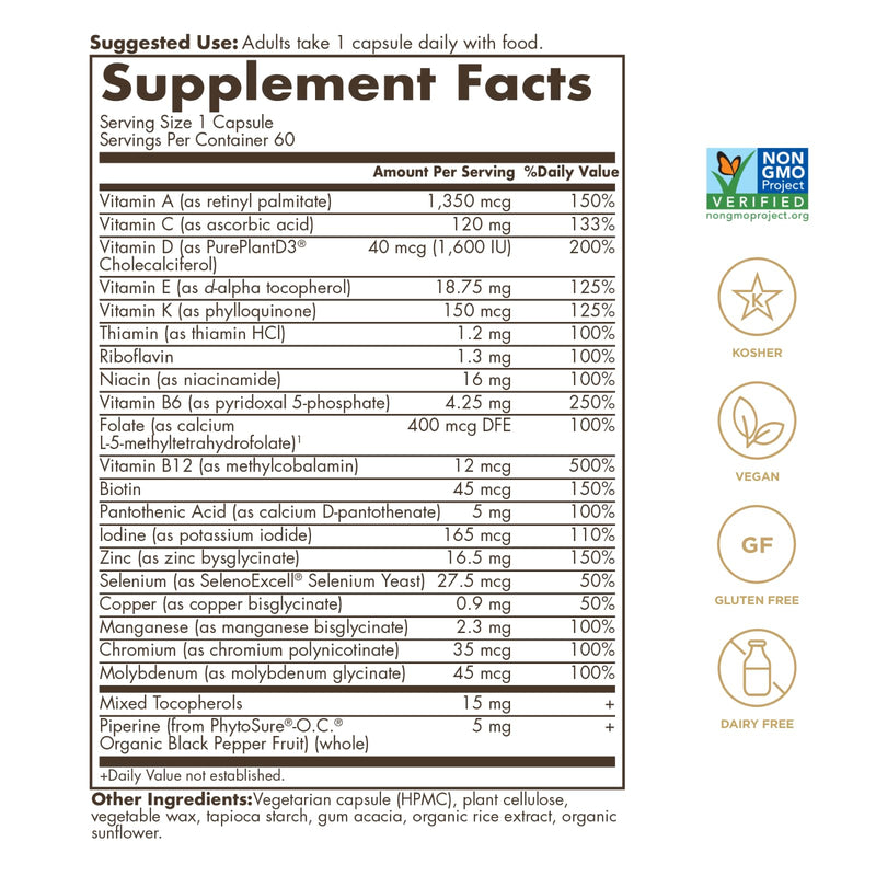 SOLGAR One a Day Women & Mens Bundle:Daily Women's Multi Whole Body Support, 60 Servings + Daily Men's Multivitamin Whole Body Support Supplement, 60 Servings