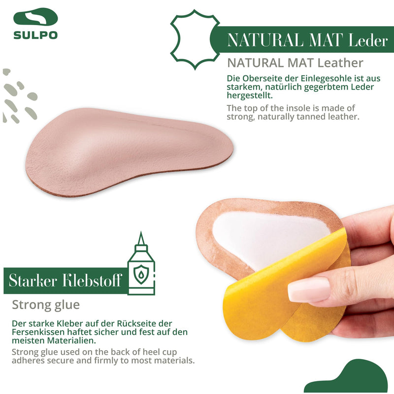 [Australia] - SULPO 2 pairs of T-shaped orthopedic insoles for flat feet - leather splayfoot pads - metatarsal pads - metatarsal pads - transverse arch support - self-adhesive - 38-40 