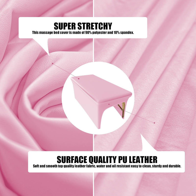 [Australia] - Pink Lash Bed Cover 6FT Vinyl Massage Table Cover Protector, Silky Reusable & Wipeable Massage Bed cover Waterproof Ultra-Durable and High Elasticity Leather Spa Bed Covers for Esthetician Pink 