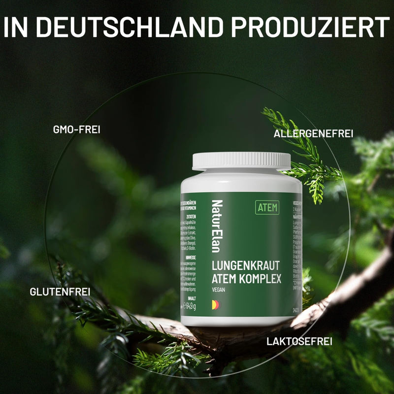 [Australia] - Lungwort capsules - breath complex, 120 capsules with 400 mg per daily dose, with lungwort, sage, peppermint, licorice root, polyphenol extracts and much more. Vegan, without additives, produced in Germany 