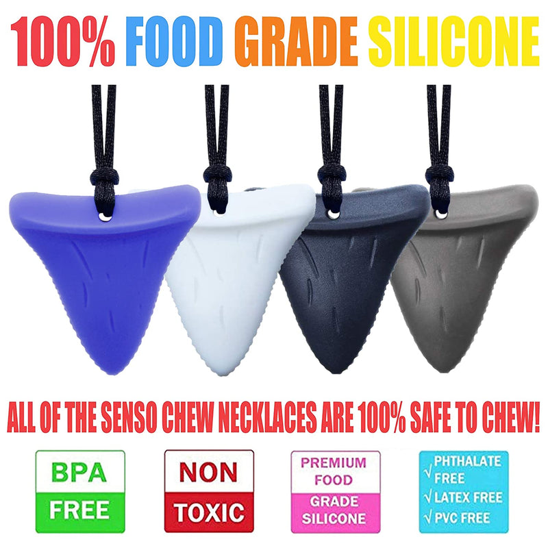[Australia] - Chew Necklaces for Sensory Kids, 4 Pack Chew Necklaces for Boys Girls Adults Chewer with Autism, ADHD, SPD, Chewing, Oral Motor 