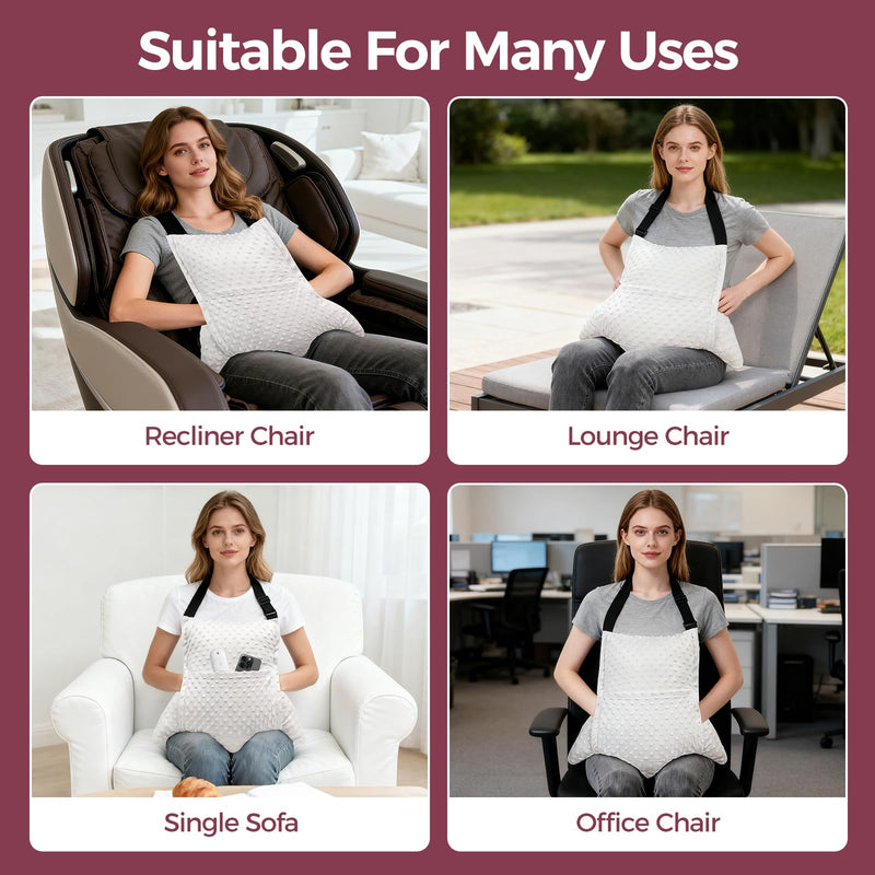 [Australia] - Hysterectomy Pillow with Pockets for Ice/Hot Packs, Abdominal Surgery Recovery Pillow for Women, Post-Surgery Support for Tummy, C-Section, Mastectomy, Heart Surgery, Ideal Recovery Gift (Off-White) 