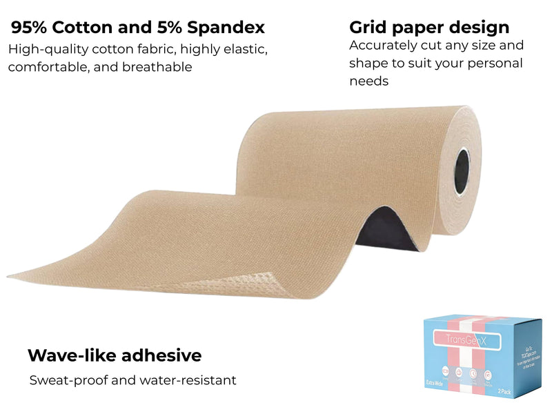 4 Inch Wide Tape. Extra Wide for Trans FTM Chest Binder for Transgender