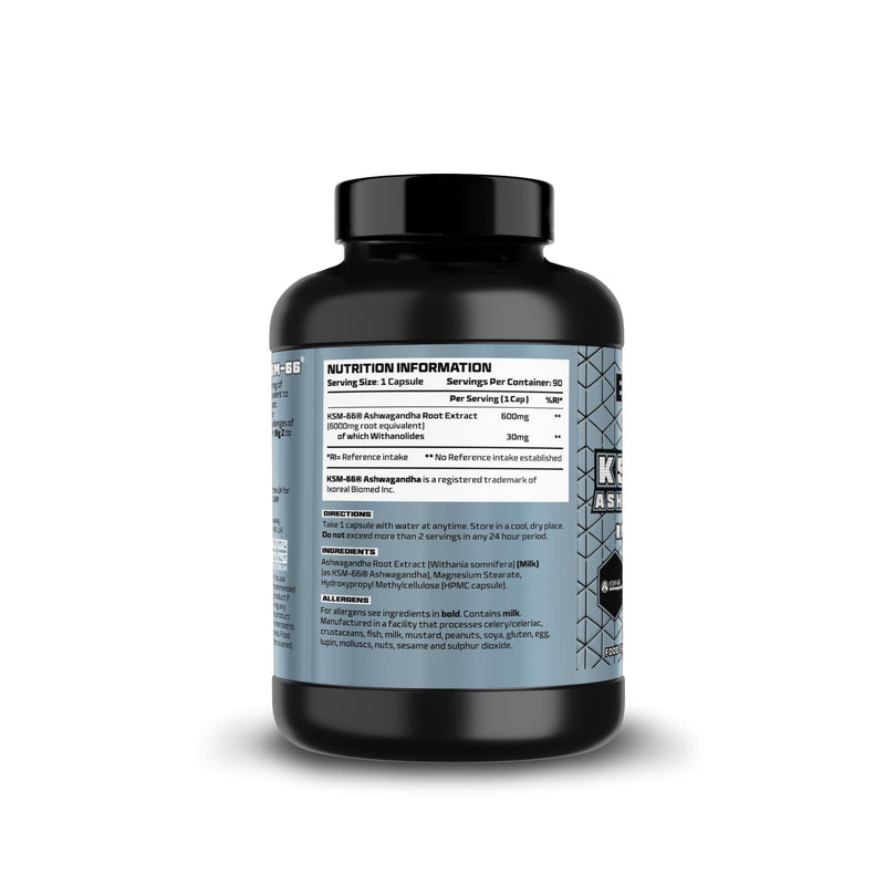 Beast Pharm Ashwagandha KSM 66 6000mg (3 Months Supply) Ashwagandha High Strength 90 Capsules - Calm & Stress Relief Support 90 count (Pack of 1)
