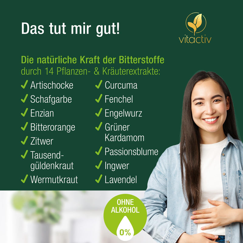 [Australia] - VITACTIV bitter herbs - bitter drops without alcohol - select herbs plus choline & zinc - bitter substances drops according to Hildegard von Bingen - no artificial additives, sugar-free, vegan - 250 ml 250 ml (set of 5) 
