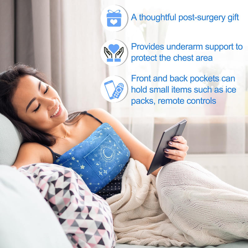 [Australia] - Mastectomy Pillow Post-Surgery Pillow for Mastectomy and Breast Cancer Recovery Comfort Gifts for Women Patients Blue Night one size 