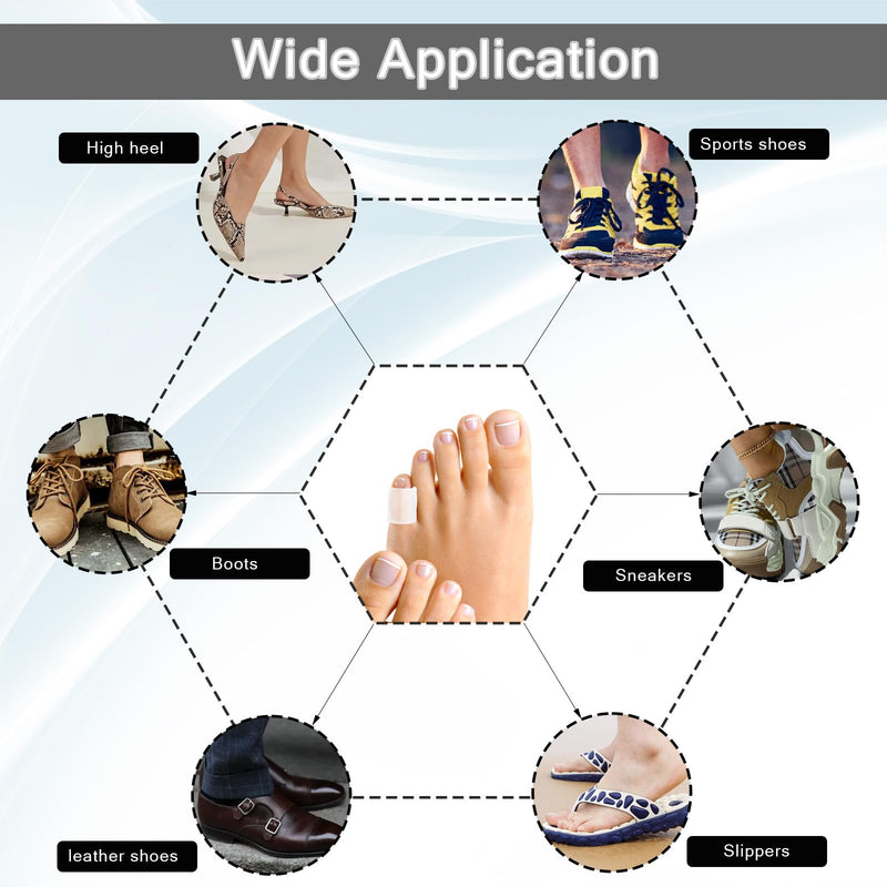 [Australia] - Gel toe caps, pack of 16 toe protection, silicone toe cuffs, breathable finger protection, small toe protection, toe divider, toe protector for toe friction relief, white 