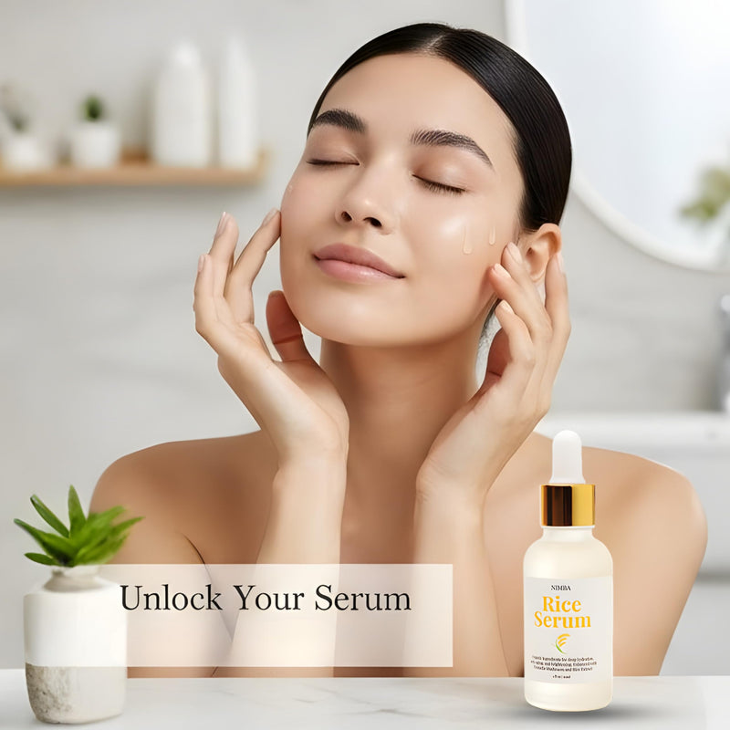 NIMBA Rice Serum for Glass Skin | Premium Anti-Aging Face Serum with Tremella Extract & Sweet Potato | Deep Hydration, Skin Barrier Natural & Handmade