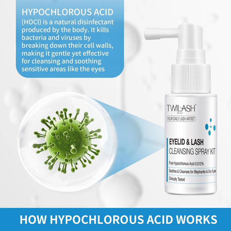 [Australia] - Eyelid & Lash Cleansing Spray 6 Pack Kit ‚Äì 6 x 30ml | Pure Hypochlorous Acid Eye Wash for Soothing & Cleansing Blepharitis & Dry Eyes 
