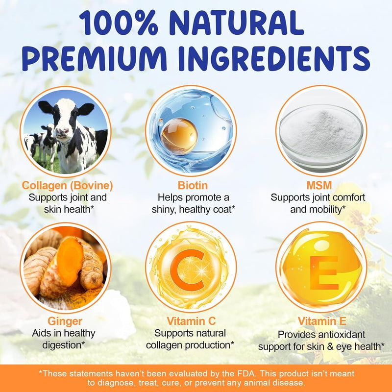 Liquid Collagen for Dogs, with Biotin and Ginger, 60ml