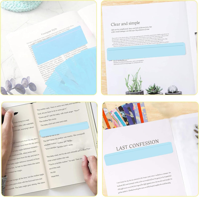 SANTUO 8 Pieces Dyslexia Overlays for Reading - PET Yellow Overlays for Dyslexia, Dyslexia Aids for Dyslexia ADHD Irlens Syndrome Visual Stress Relief (blue+yellow) blue+yellow