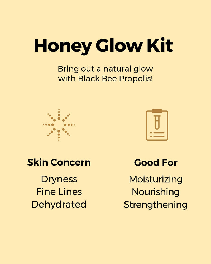 COSRX Honey Glow Kit | Facial Toner, Serum, Cream with Propolis Extract | Deep Moisture, Hydration, Nourishment | Travel Size Set, Gift Set, Korean Skincare, Not Tested on Animals, Paraben Free Honey Set