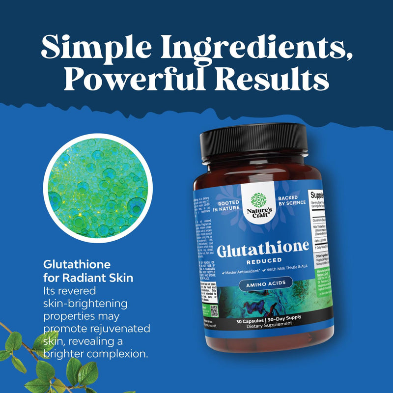 [Australia] - Reduced Glutathione Supplement with Milk Thistle - 500 mg per Serving Pure L Glutathione with Alpha Lipoic Acid & Milk Thistle Silymarin for Skin Radiance, Liver Support & Immune Support - 30 Count 500mg 30 Count (Pack of 1) 