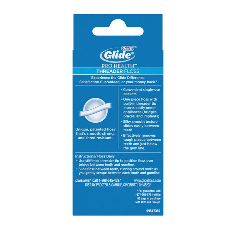 Glide Threader Floss, 30-Count Boxes of Single-Use Packets (Pack of 4) 30 Count (Pack of 4)