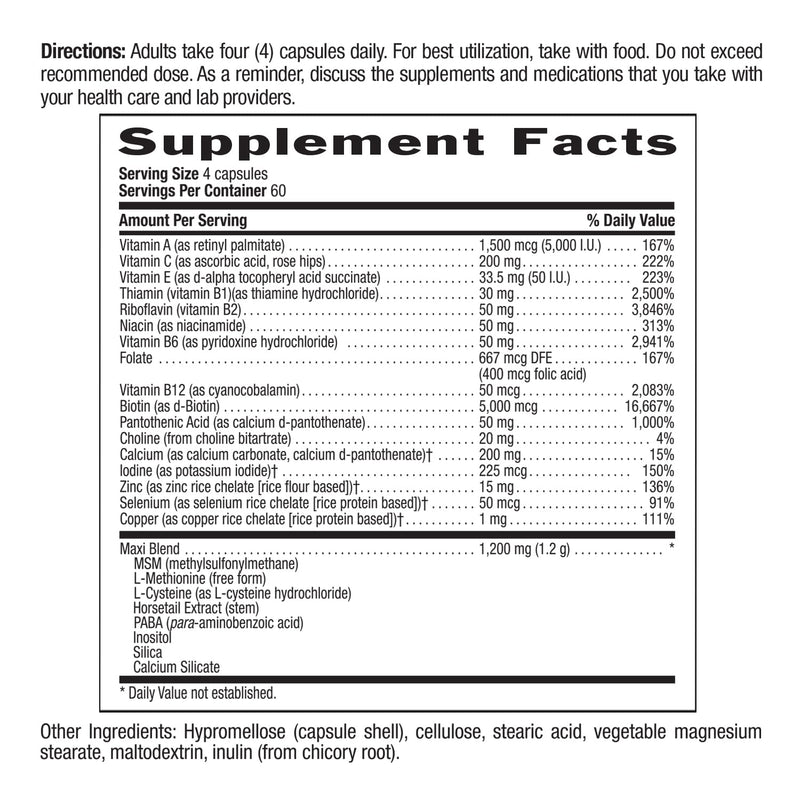 Country Life Maxi-Hair Plus 5000 mcg Biotin, 240 Vegetarian Capsules | Supports healthier-looking skin and strands plus strong nails from within