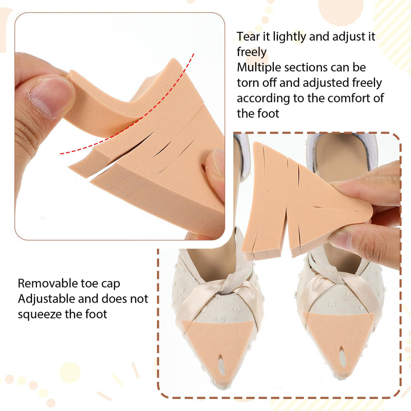 [Australia] - Qianyu Pack of 4 shoe fillers for shoes that are too big, soft shoe size reducer made of foam, tear-off toe inserts, make shoes smaller, reusable unisex toe filler made of foam, color 
