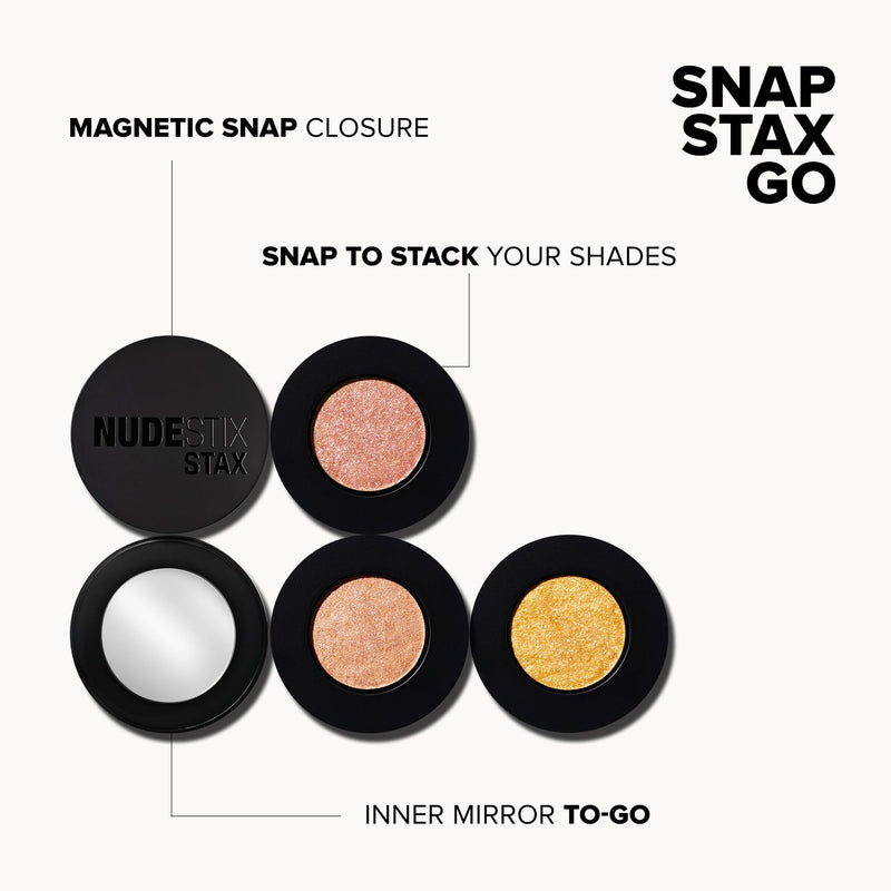 [Australia] - Nudestix STAX Nude Eye Lights Set – 3-Piece Iridescent Cream Eyeshadow Sticks for Dewy Glow on Eyes, Lips & Cheeks | Includes Diva, Sophisticate & Goddess | Vegan, Multi-Use, Stackable Makeup 