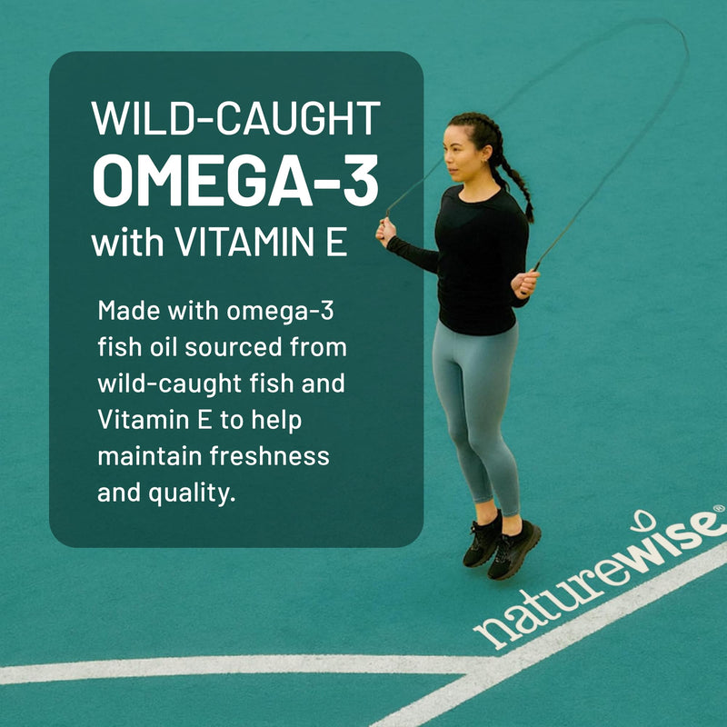 NatureWise Extra-Strength Omega 3 Fish Oil Supplement - 1000mg per Serving - 600 EPA & 400 DHA and Vitamin E - Sustainably Sourced Fish Oil - Lemon Flavor - 360 Softgels[6-Month Supply] 360 Count (Pack of 1)