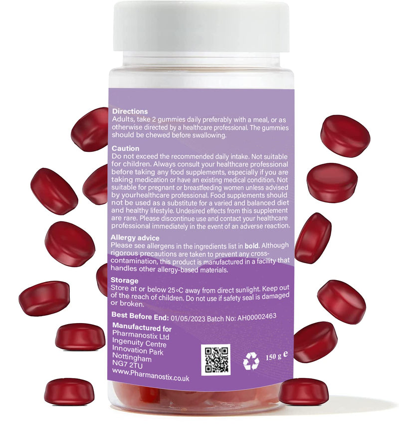 Hair, Skin & Nail Beauty Gummies - Biotin, Zinc, Vitamin D3, Selenium, Vitamin C - Vegetarian Berry Chewable Gummies - Gluten, Dairy, Soy & GMO Free (60 gummies) 60 count (Pack of 1)
