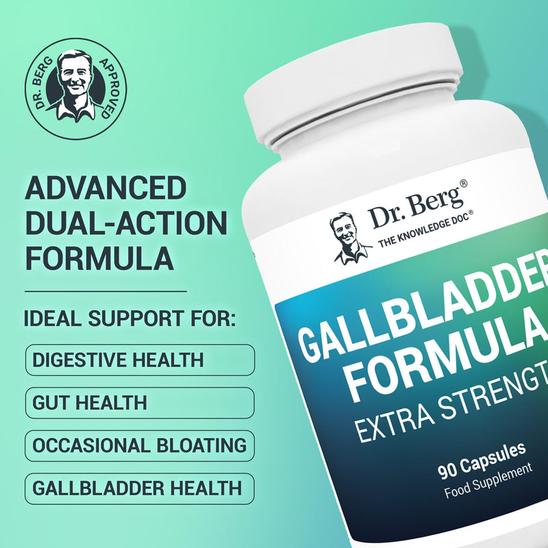 Dr. Berg's Gallbladder Formula Extra Strength - Promotes Digestive Comfort & Improved Absorption of Nutrients & More Satisfied After Meals - 90 Capsules